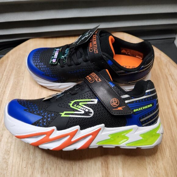 Skechers S Lights Boys’ Size 3 Sneakers – Black/Blue Light-Up, NWT - Picture 4 of 9